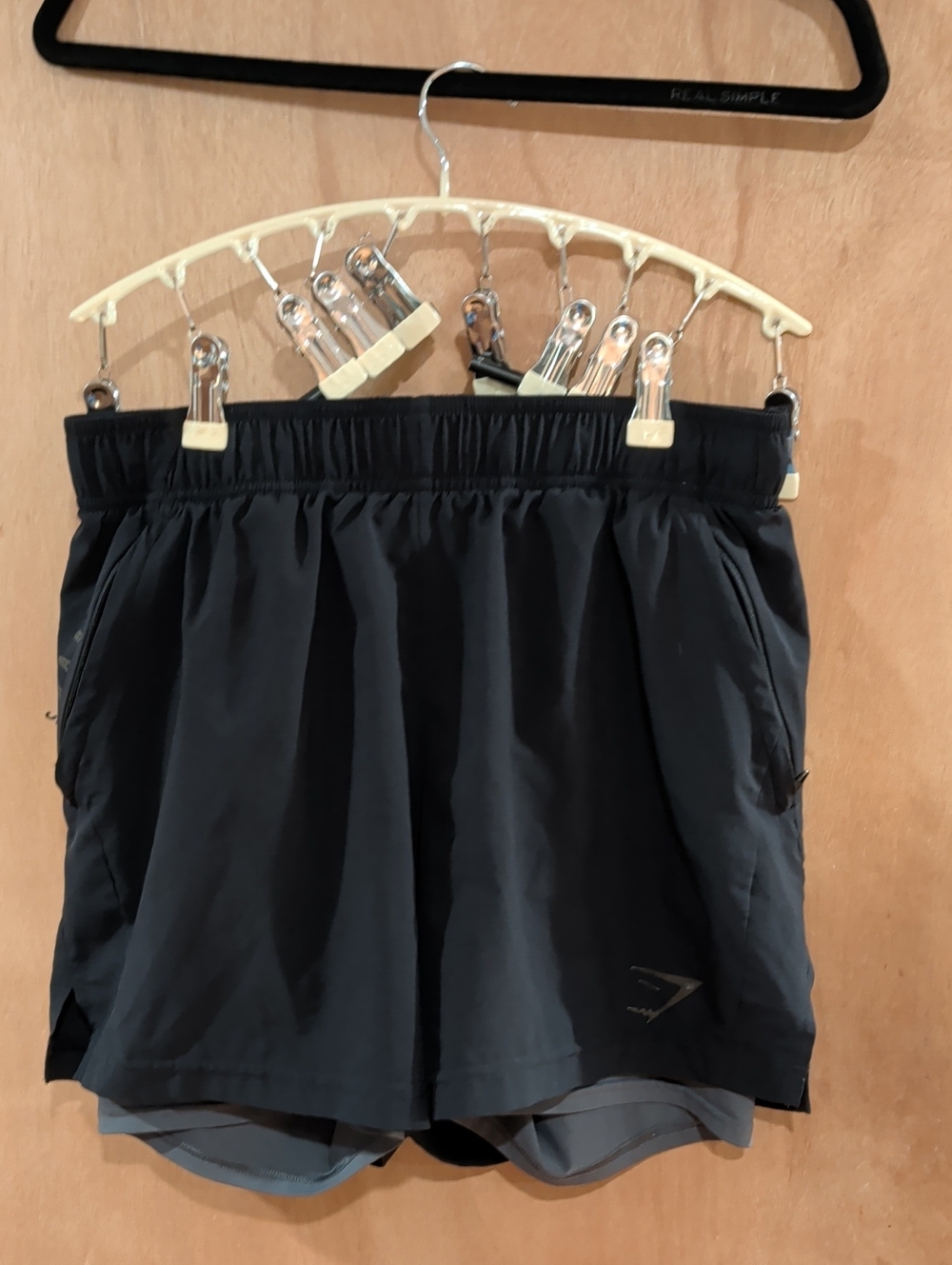 Gymshark Black Athletic Shorts with Grey Liner- Medium